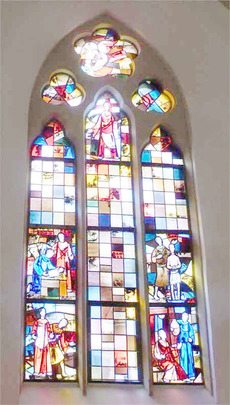 Gutenberg, Nikolauskirche. Chorfenster