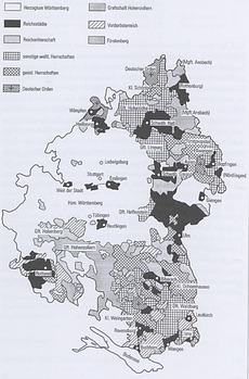 Karte: Württemberg im Zeitalter der Reformation
