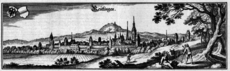 Stadtansicht von Reutlingen - Merian, Topographia Sueviae (1643)