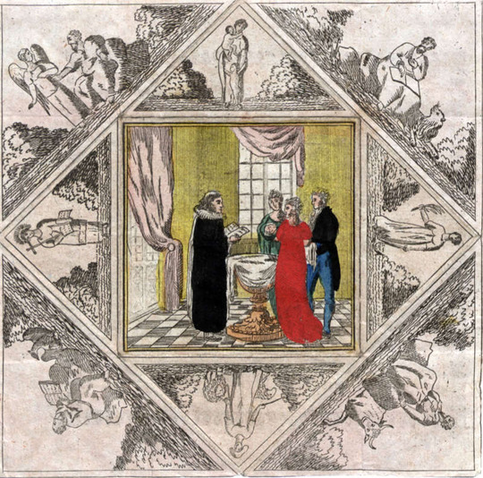 Landeskirchliches Archiv, Museale Sammlung, Nr. 92.243 Taufbrief, 1823, kolorierter Kupferstich