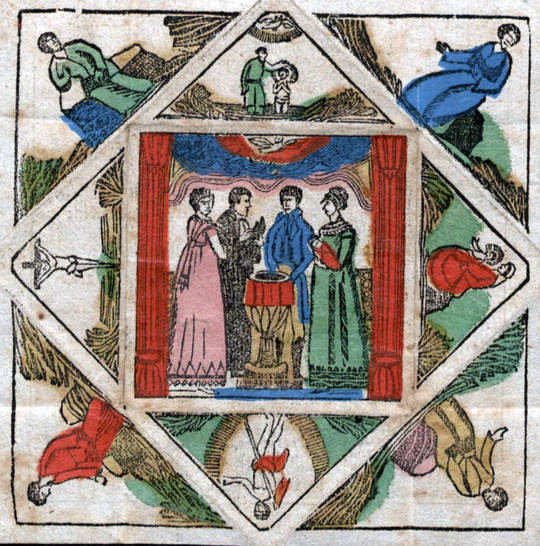 Landeskirchliches Archiv, Museale Sammlung, Nr. 92.245 Taufbrief, 1823, kolorierter Holzschnitt